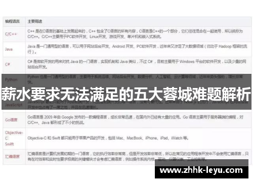 薪水要求无法满足的五大蓉城难题解析